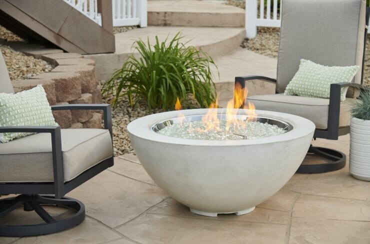 White Cove 42" Round Gas Fire Pit Bowl
