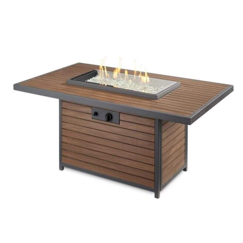 Kenwood Rectangular Chat Height Gas Fire Pit Table