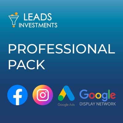 Leads Investments: Professional Pack - Facebook + Instagram + Google Ads + Display