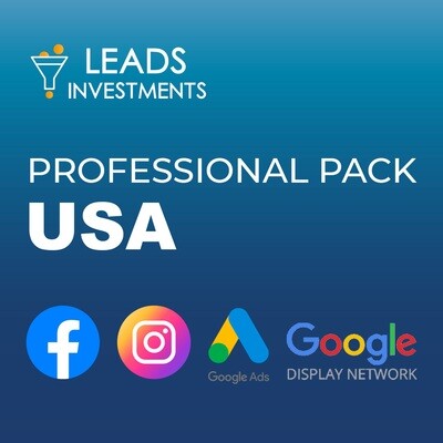 Leads Investments: USA Professional Pack - Facebook + Instagram + Google Ads + Display