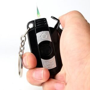Torch Creative LED Car Jet Lighter Turbo Butane Gas Inflated Cigar Key Ring Windproof Lighter Cigarette Lighter New Men Gift