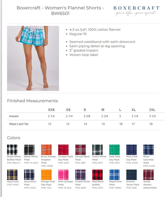 KCPS -  Women's Flannel Shorts