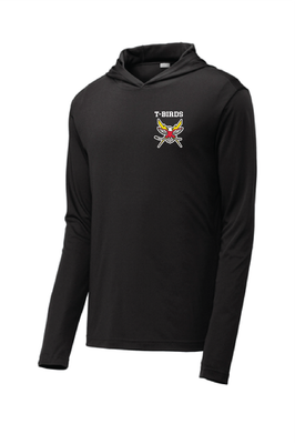 Black Sport-tek Dri-Fit Hooded Pullover Tee Shirt