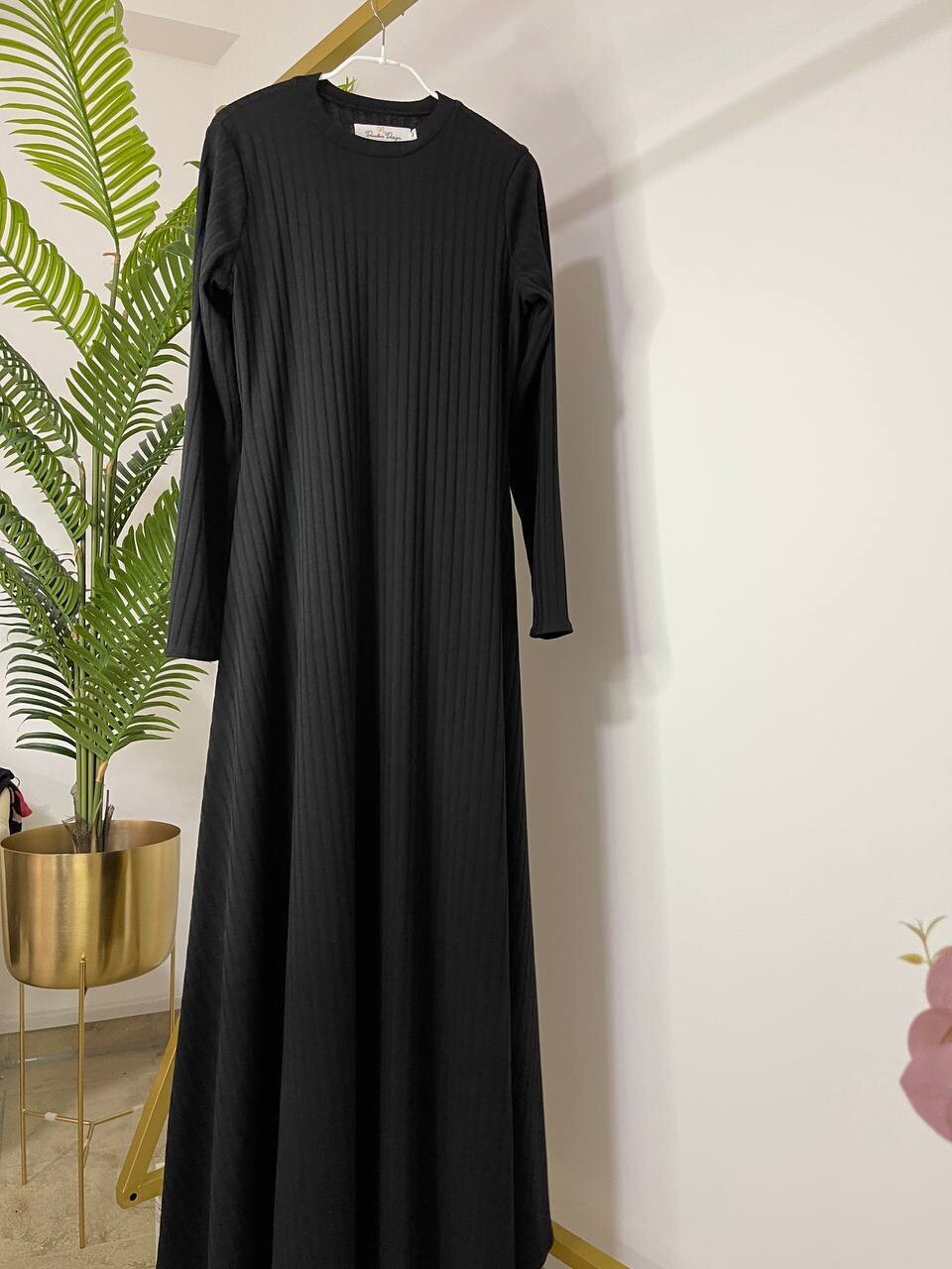 GERIPPTES KLEID, Größe: S, Farbe: Schwarz