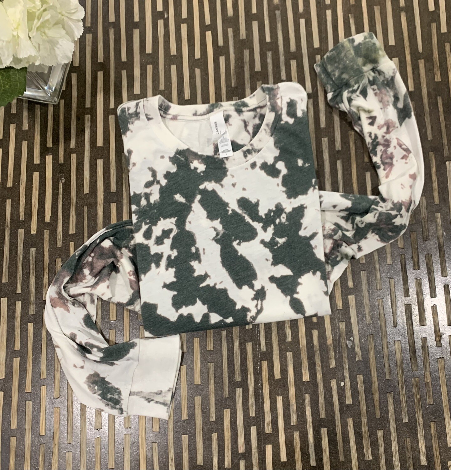 Forest Green Acid wash, Distressed Reverse Tie Dye T-shirts