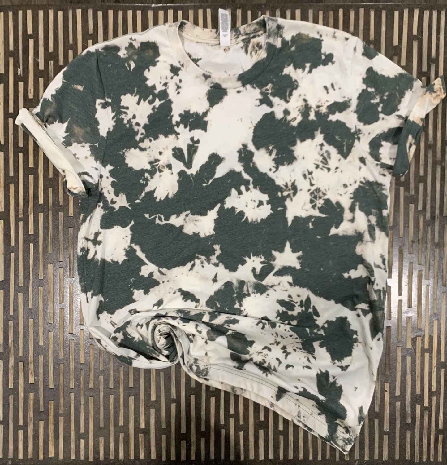 Forest Green Acid wash, Distressed Reverse Tie Dye T-shirts