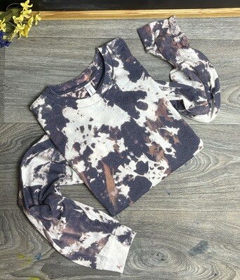 Navy Acid wash, Distressed Reverse Tie Dye T-shirts