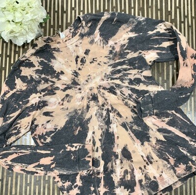 Heather Dark Grey Acid wash, Distressed Spiral Reverse Tie Dye T-shirts