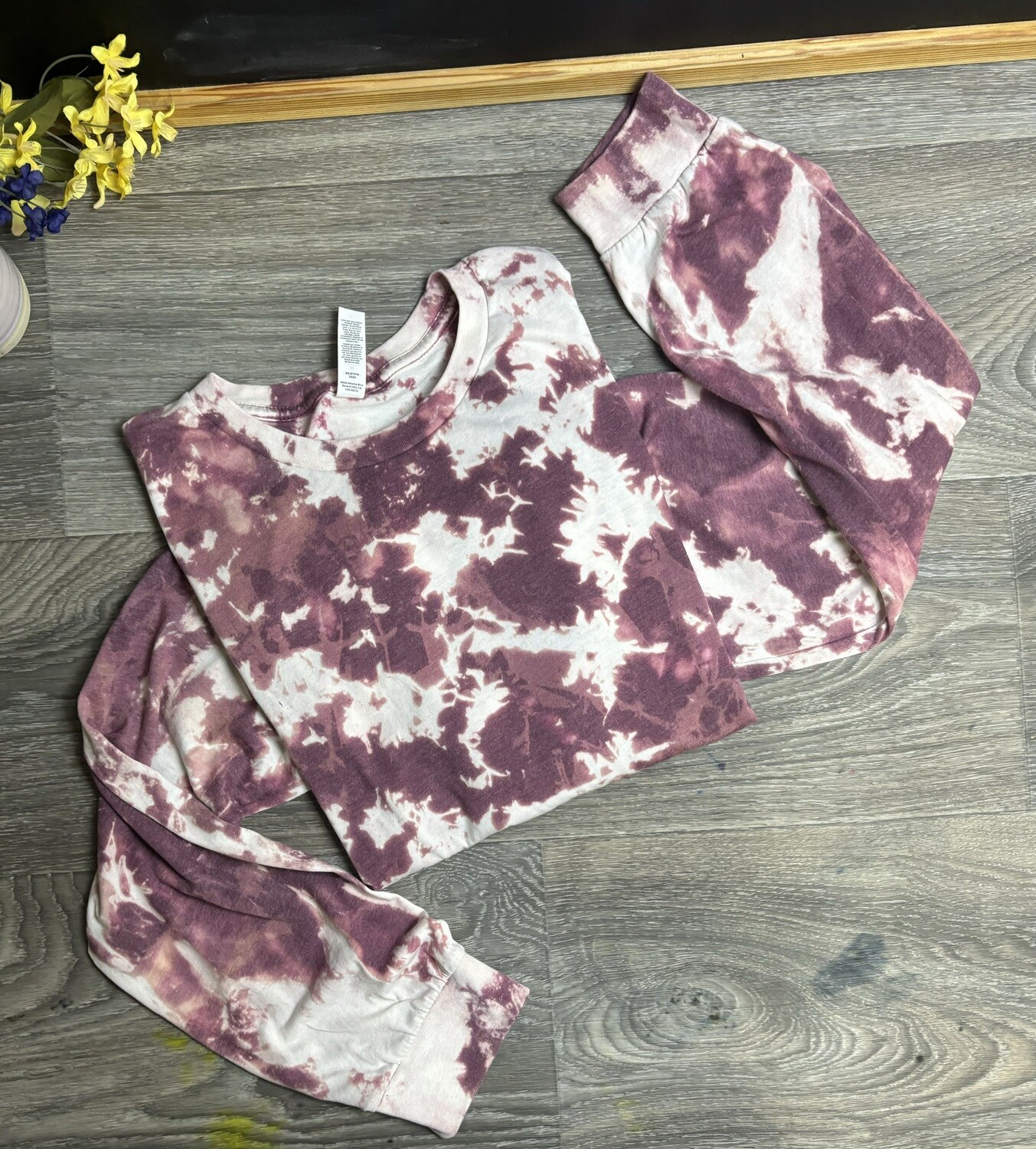 Heather Maroon Acid wash, Distressed  Reverse Tie Dye T-shirts