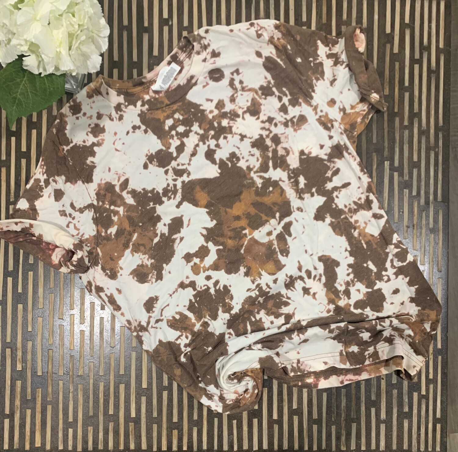 Brown Cow Acid Wash, Distressed Reverse Tie Dye T-shirts