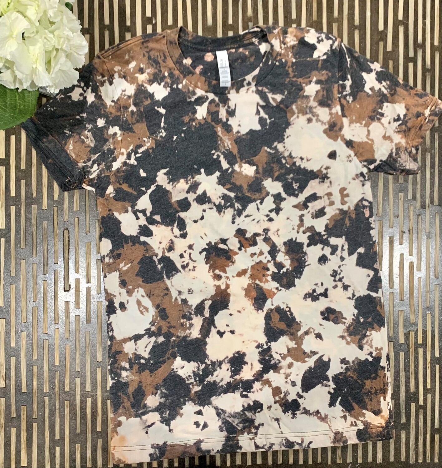 Cowhide Acid Wash, Distressed Reverse Tie Dye T-shirts