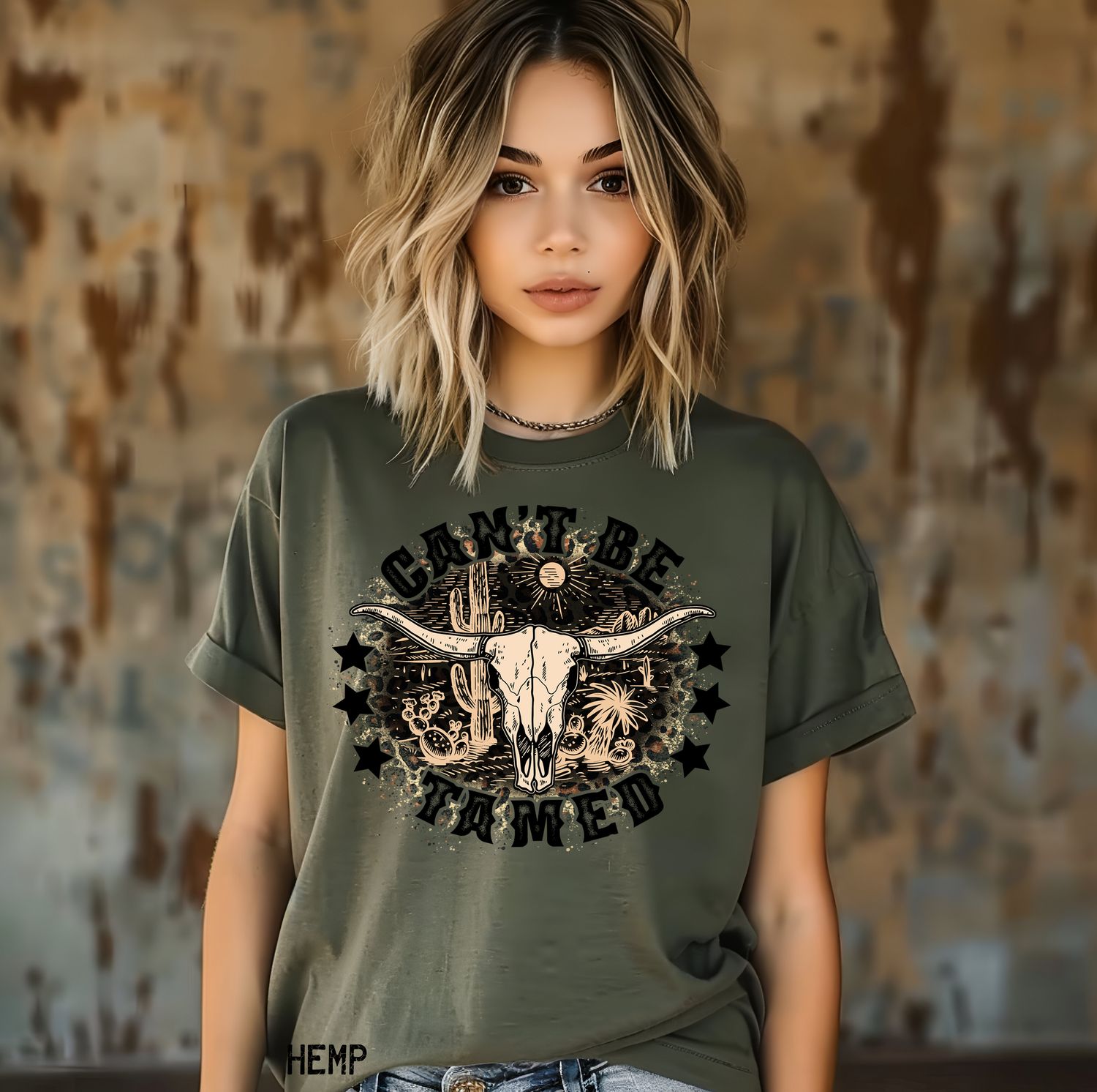 Comfort Colors® Cowgirl T-Shirt | Can&#39;t Be Tamed&quot; Cow Skull Design | Country Western Shirt | Unisex Sizes S-4XL
