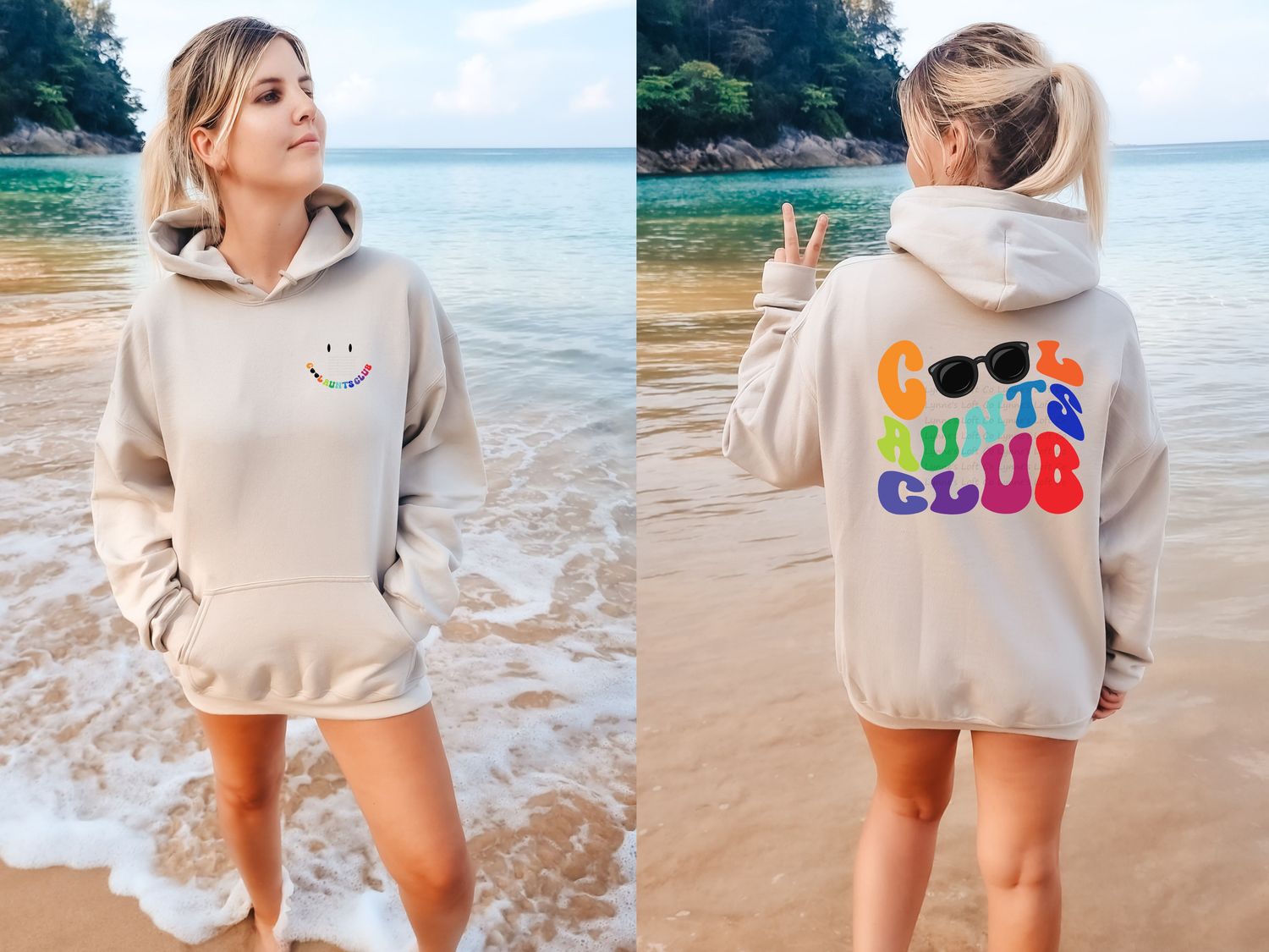 Cool Aunt Club Hoodie, Trendy Cool Aunt Hoodie, Oversized Graphic Hoodie, Gift for Favorite Aunt, Cool Aunt Club Hoodie