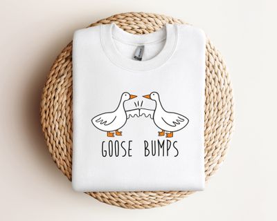 Comfort Colors® T-Shirt for Adults | &quot;Goosebumps&quot; Design with 2 Geese Fist bumping ,  Funny Fist bump Shirt