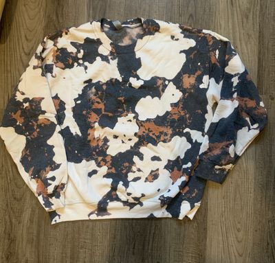 Reverse Tie Dye Acid Wash Crewneck Sweatshirt or Hoodie, Custom Vintage Acid Wash Sweatshirt, Distressed Vintage Look Crew, Hand Dyed Shirts