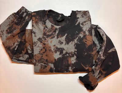 Reverse Tie Dye Acid Wash Crewneck Sweatshirt or Hoodie, Custom Vintage Acid Wash Sweatshirt, Distressed Vintage Look Crew, Hand Dyed Shirts