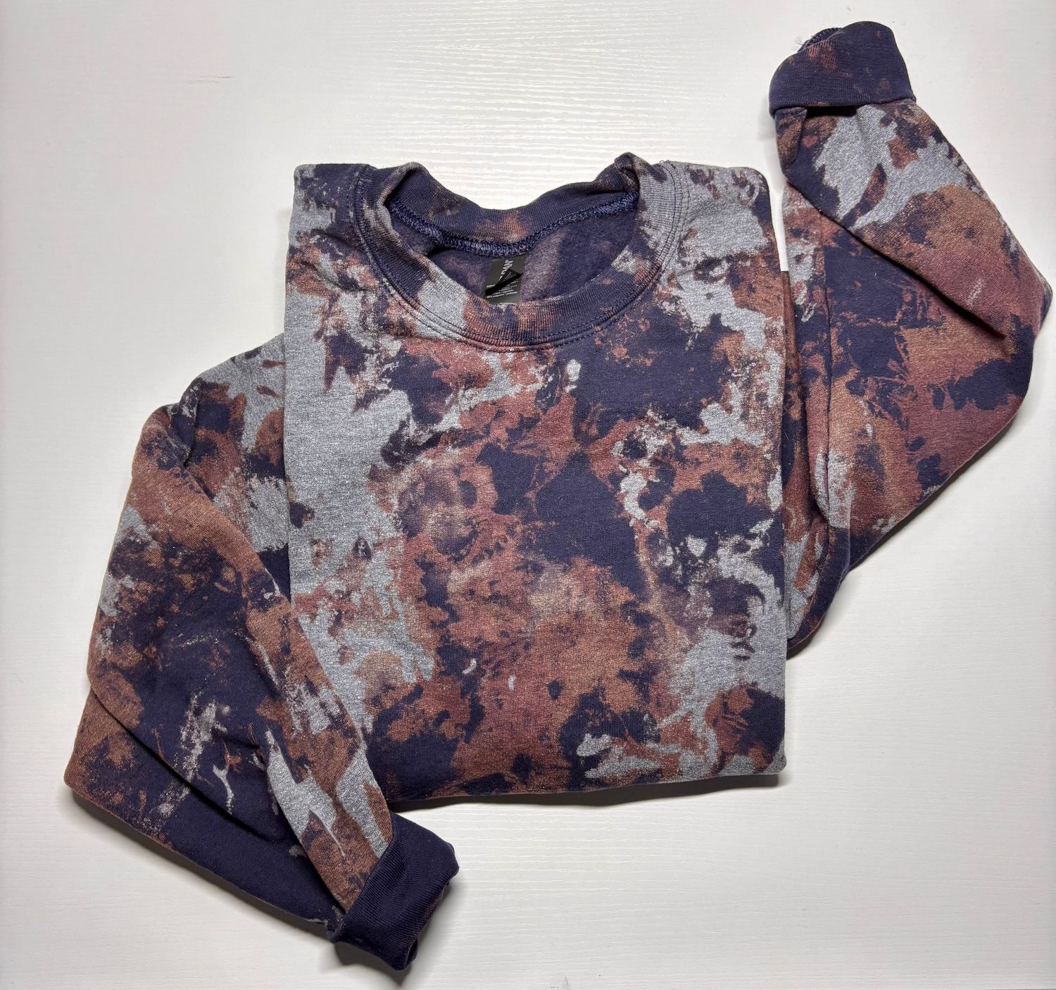 Reverse Tie Dye Acid Wash Crewneck Sweatshirt or Hoodie, Custom Vintage Acid Wash Sweatshirt, Distressed Vintage Look Crew, Hand Dyed Shirts