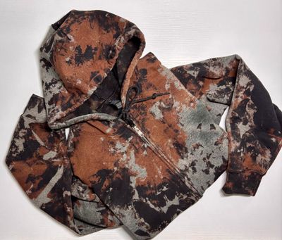 Reverse Tie Dye Acid Wash Full Zip Hoodie, Custom Vintage Acid Wash Sweatshirt, Distressed Vintage Look Crew, Hand Dyed Shirts