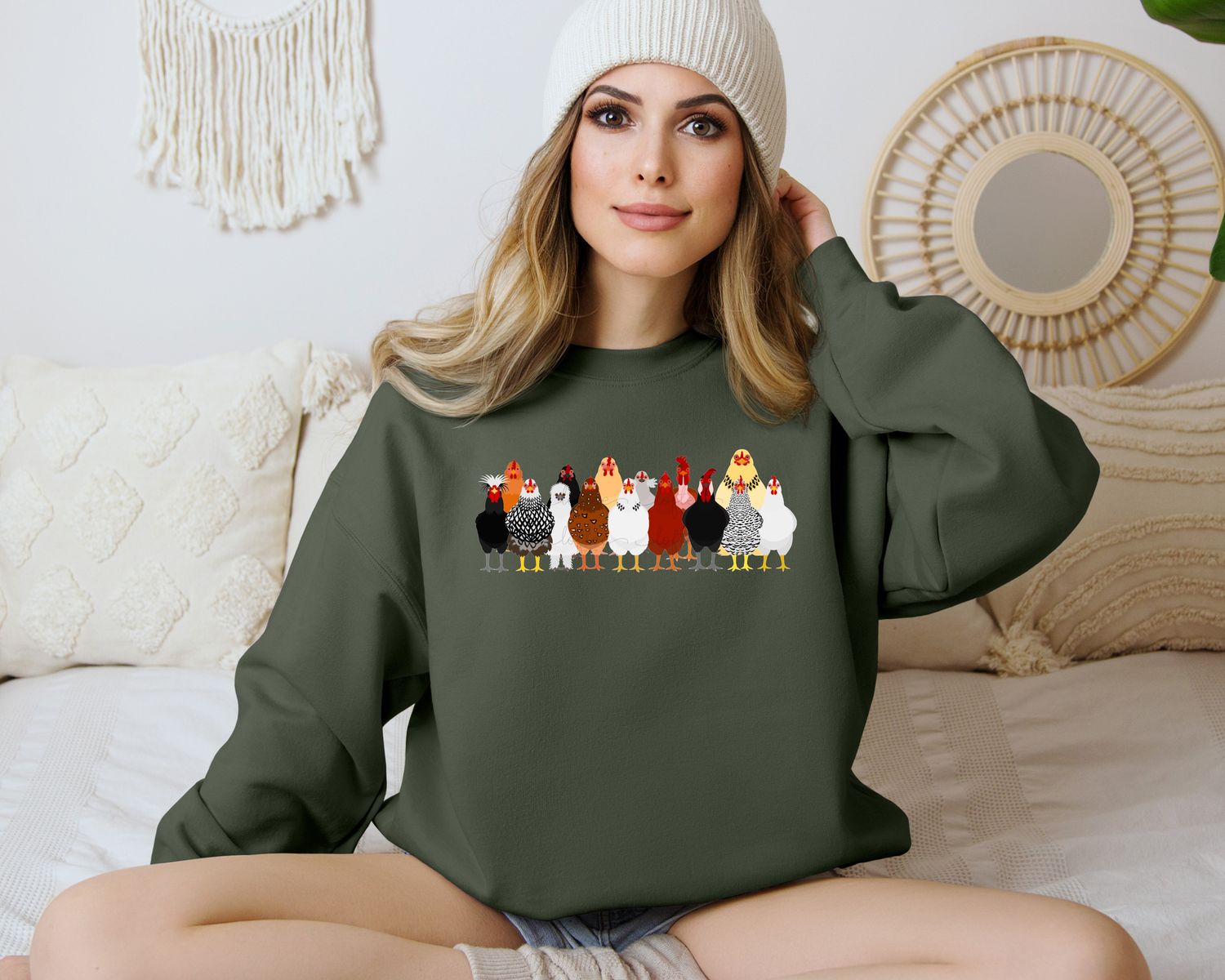 Farmlife Chicken Sweatshirt for Farmers, Easter Enthusiasts, Chicken Mom shirt, Mothers Day Shirt, Chicken Lover Shirt