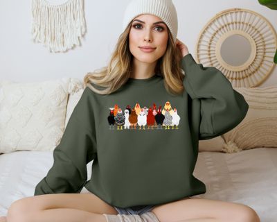 Farmlife Chicken Sweatshirt for Farmers, Easter Enthusiasts, Chicken Mom shirt, Mothers Day Shirt, Chicken Lover Shirt