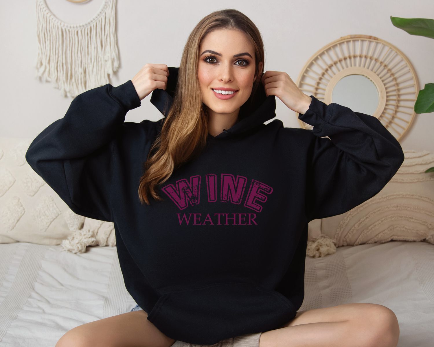 Wine Weather Hooded Sweatshirt - Unique Design for Wine Connoisseur- Unisex Sizes XS-5XL, Gift for Wine Lover, Wine Hoodie