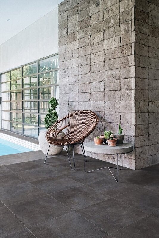 Urban Black Porcelain Tile 600 x 600 x 20mm Outdoor & Antislip (Price Per M2)