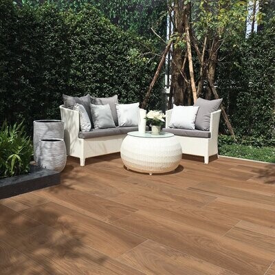 Natura Brown Porcelain Tile 300 x 1200 x 20mm Outdoor & Antislip (Price Per M2)