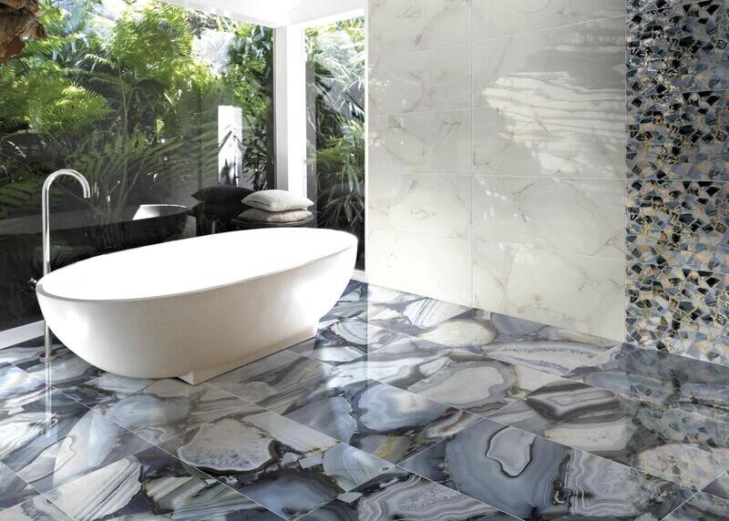 La Agata Blu Polished Porcelain Tiles 600 x 1200 x 10 mm (Price per m2)