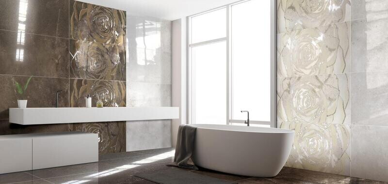 Moonstone Rose White Porcelain Tiles (Price per Tile)