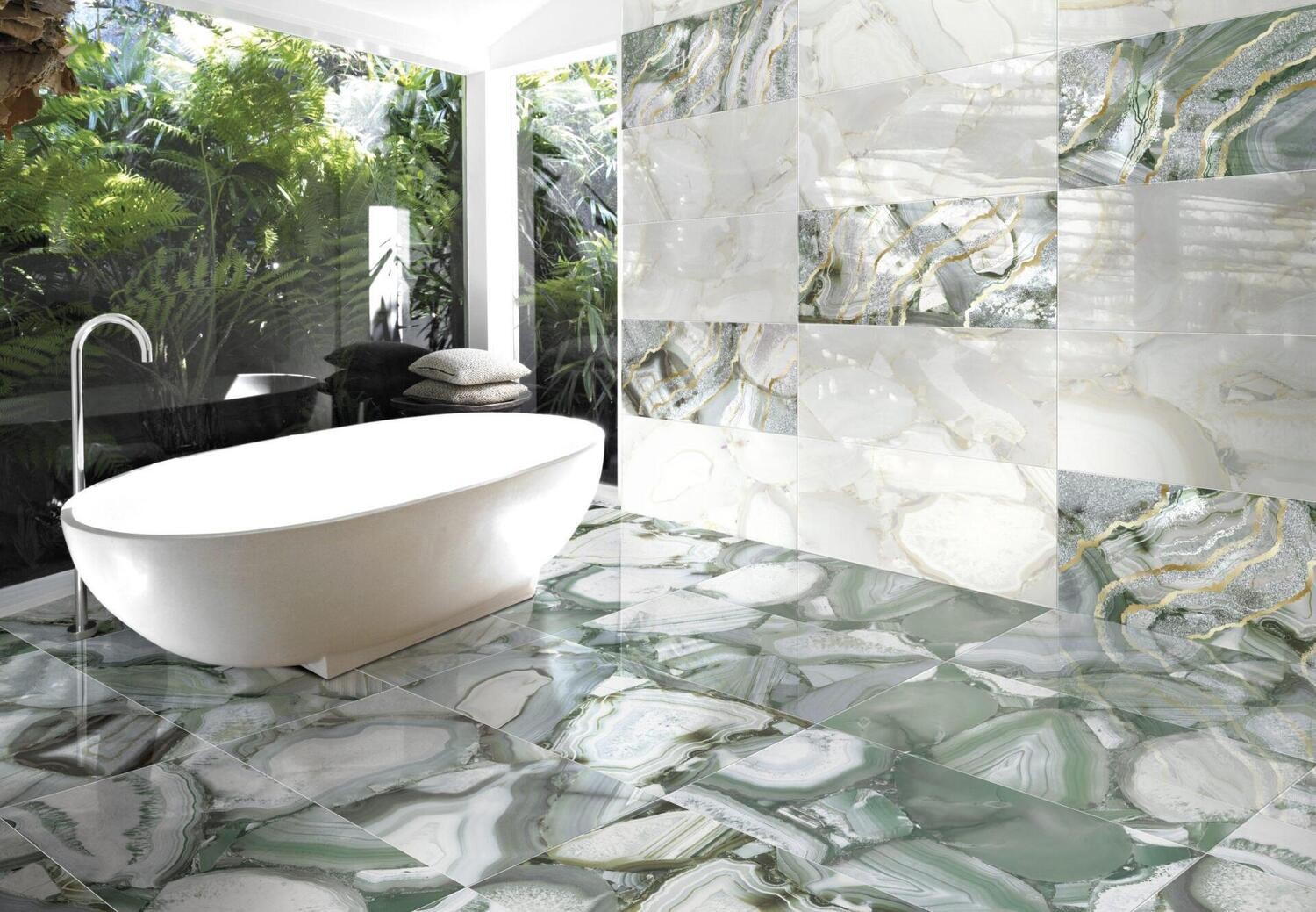 Grato Giada Polished Porcelain Tiles 600 x 1200 x 10 mm (Price per m2)