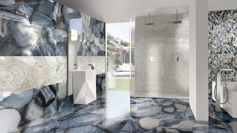 Sauvage Blu Polished Porcelain Tiles 600 x 1200 x 10 mm (Price per Tile)