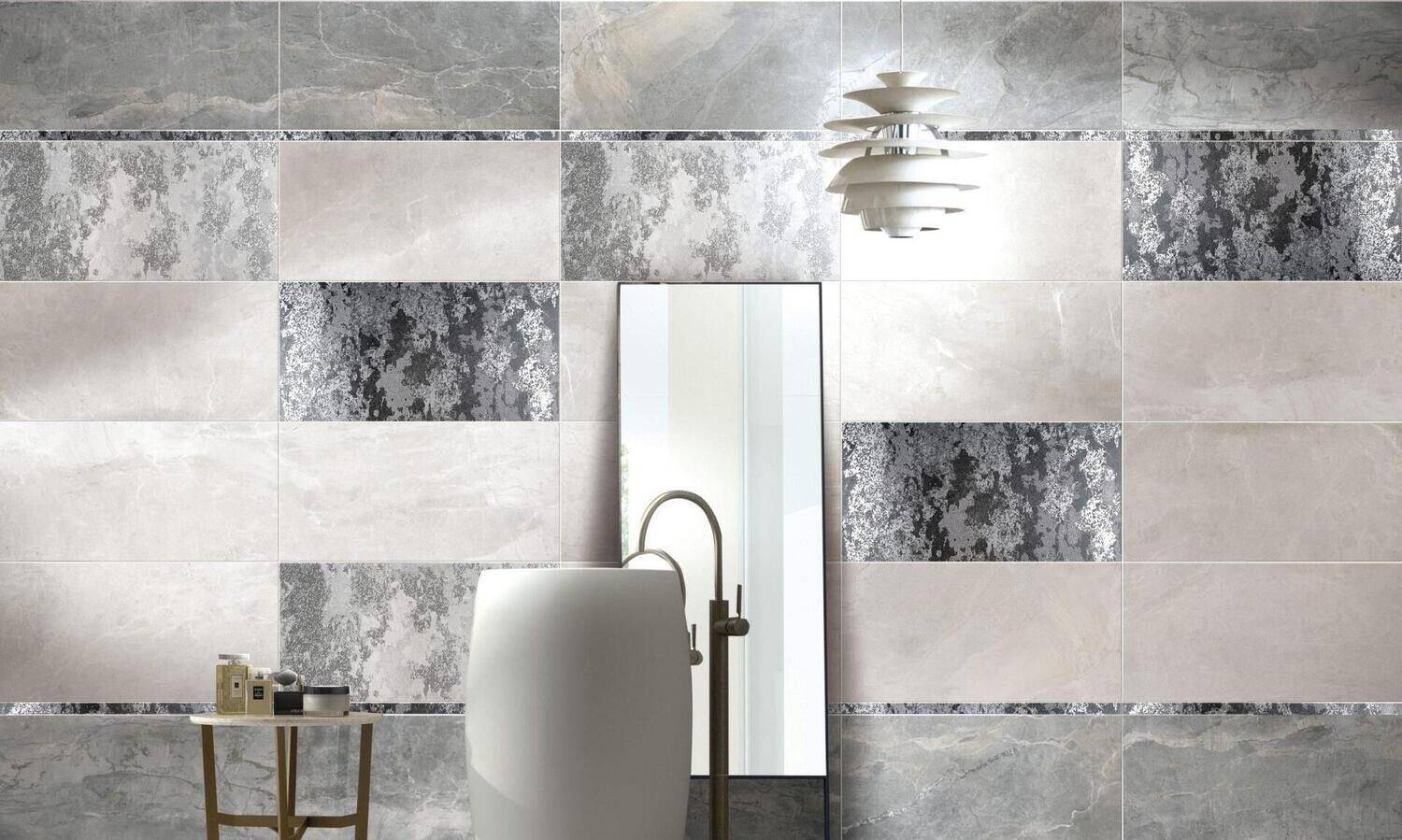 Dew Silver Polished Porcelain Tiles 600 x 1200 x 10 mm (Price per Tile)