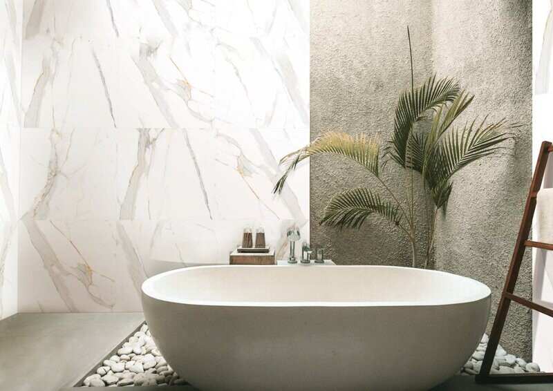 Italian Calacatta Gold Polished Porcelain Tiles 600 x 1200 x 10 mm (Price per m2)