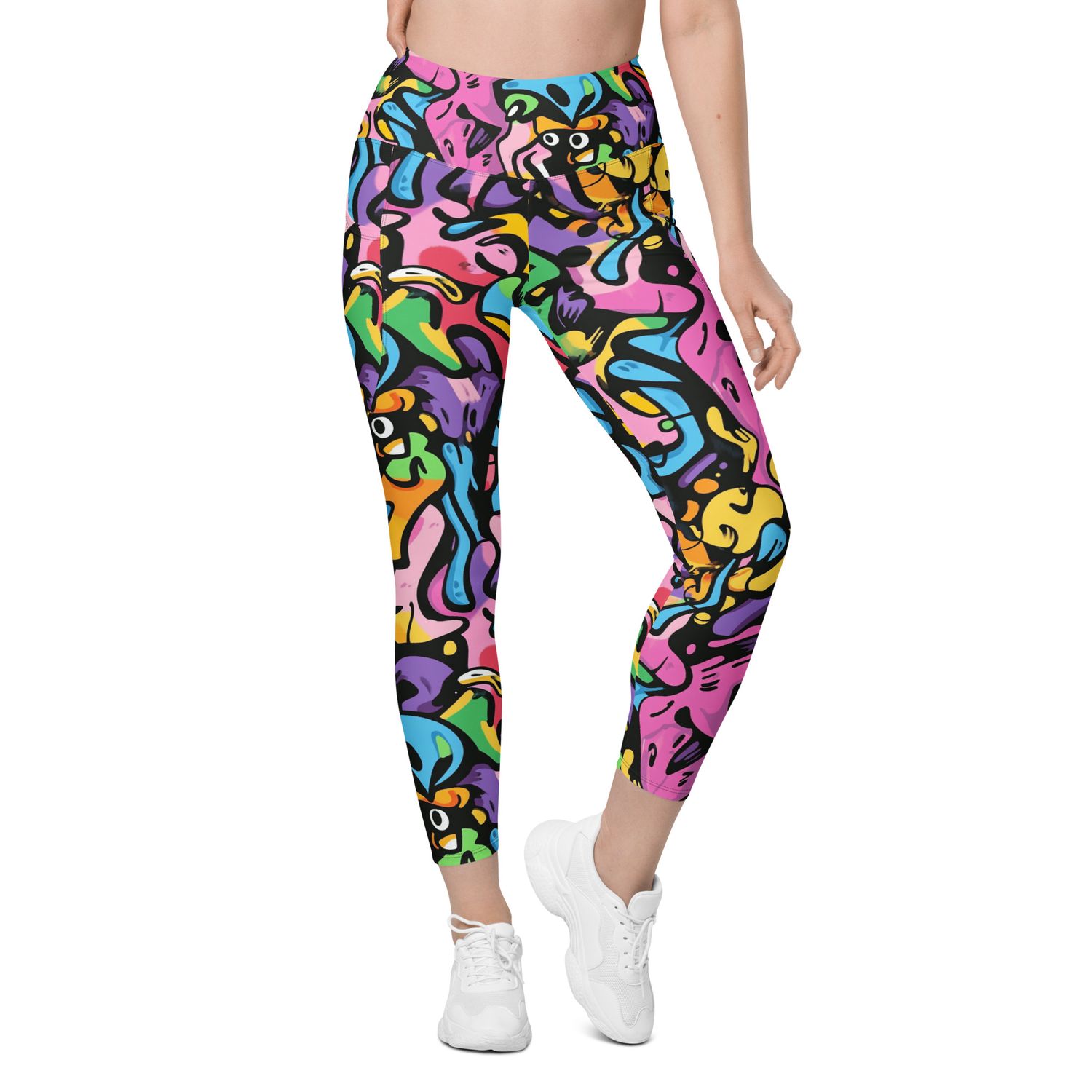 Urban Rebel Graffiti High Waist Yoga Leggings with pockets by Graffiti Fitness