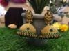 Goddess Luxmi Jhumka Style Temple Earring