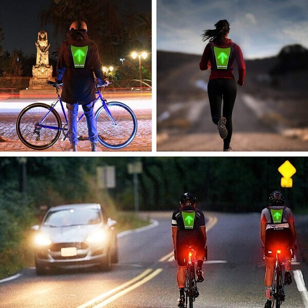 Gilet vélo réfléchissant avec LED d'avertissement
