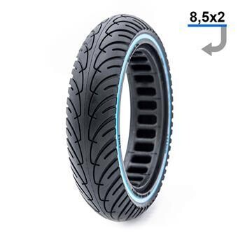 Pneu plein ultraléger 8,5x2-6,1/B34 - ligne bleue
