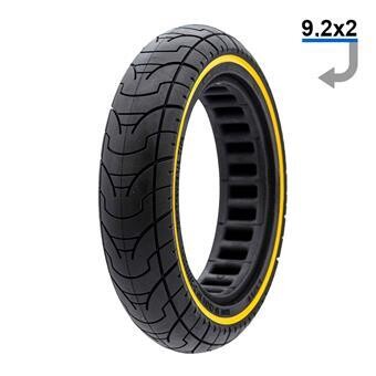 Pneu plein ultraléger 9,2x2-6,1/B34 - ligne jaune