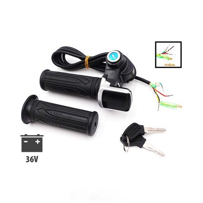 Poignée d'accélérateur noire à clé et écran LED