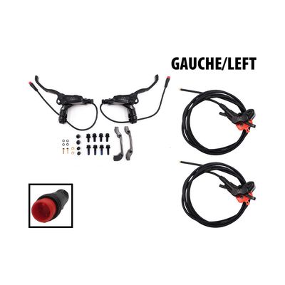 Kit freins hydrauliques 4 pistons FRV connecteur etanche (2 etriers gauche) Kit freins hydrauliques 4 pistons FRV connecteur etanche (2 etriers gauche)