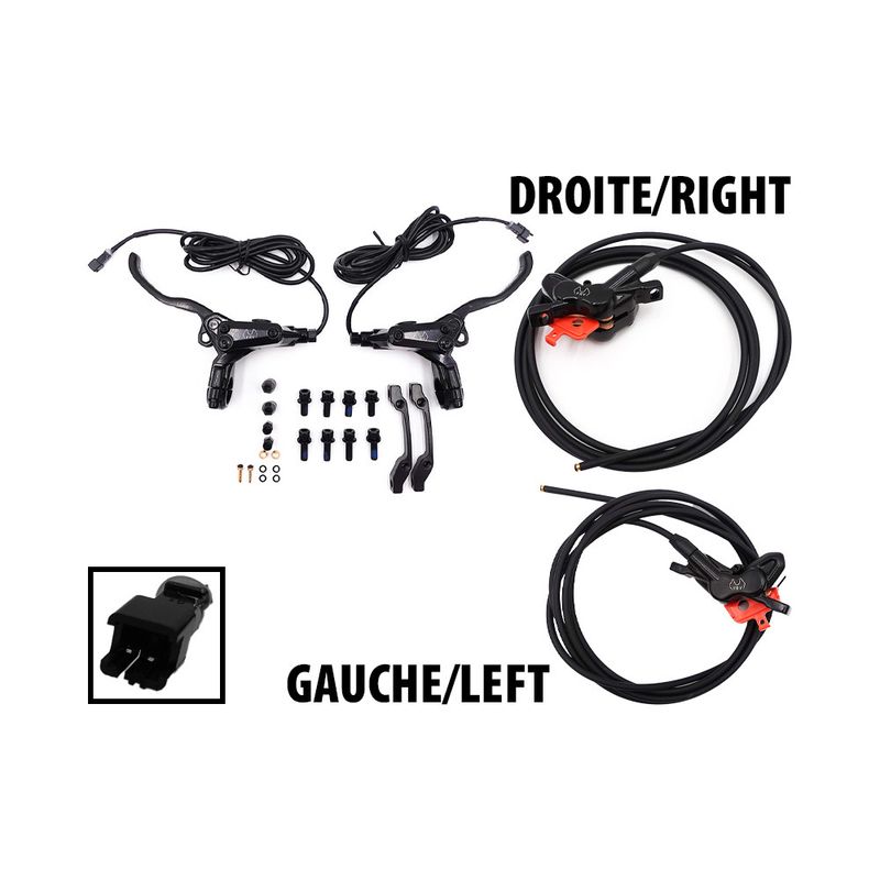 Kit freins hydrauliques 4 pistons FRV connecteur SM (1x AR gauche / AV droite + 1x AR droite /AV ga…