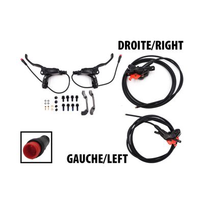 Kit freins hydrauliques 4 pistons FRV connecteur etanche (1x gauche + 1x droite)