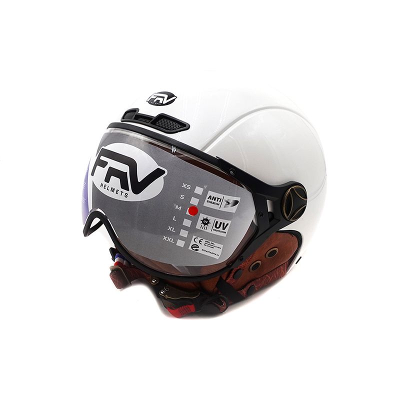 Casque JET FRV blanc brillant (taille XS à XXL) (M)