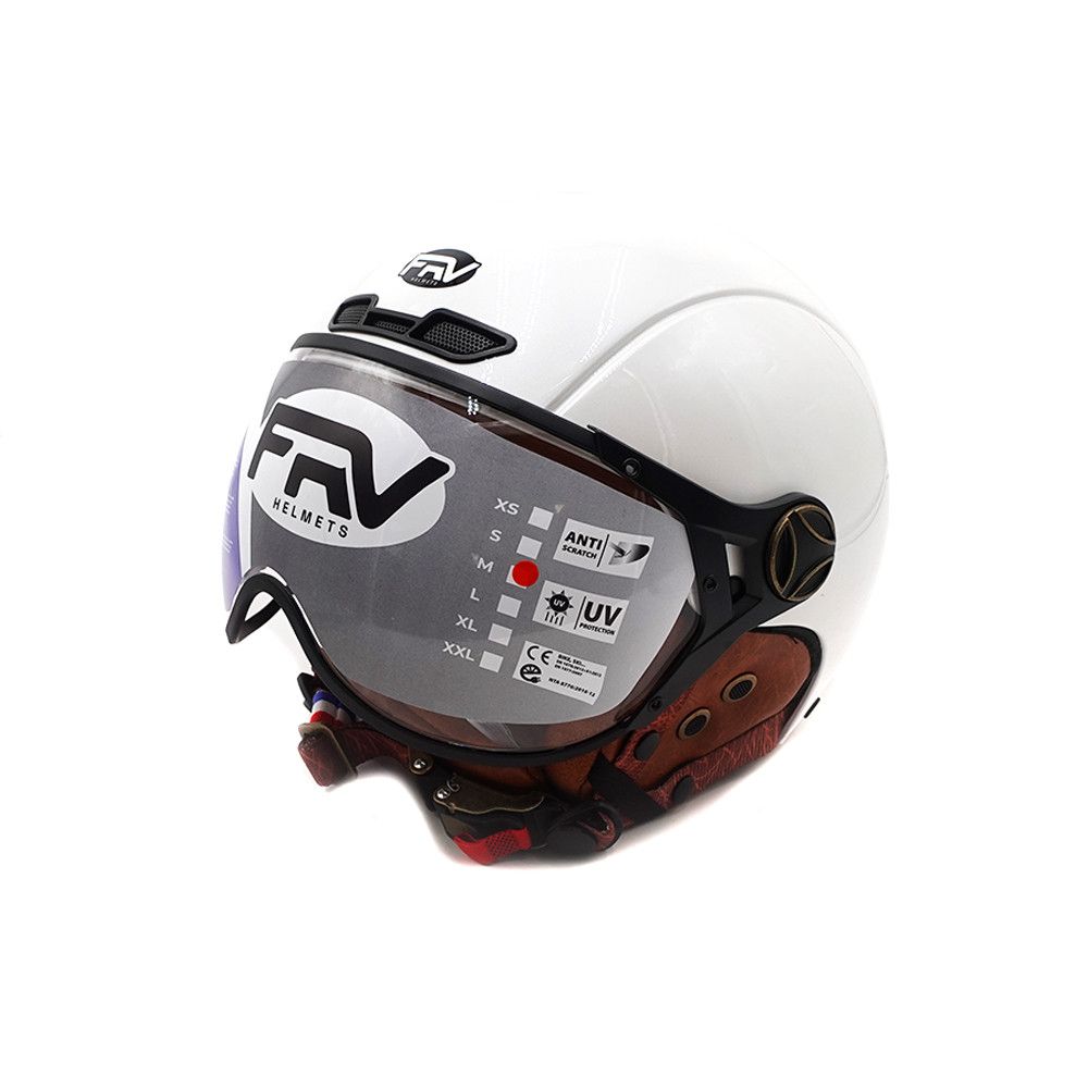 Casque JET FRV blanc brillant (taille XS à XXL) (M)