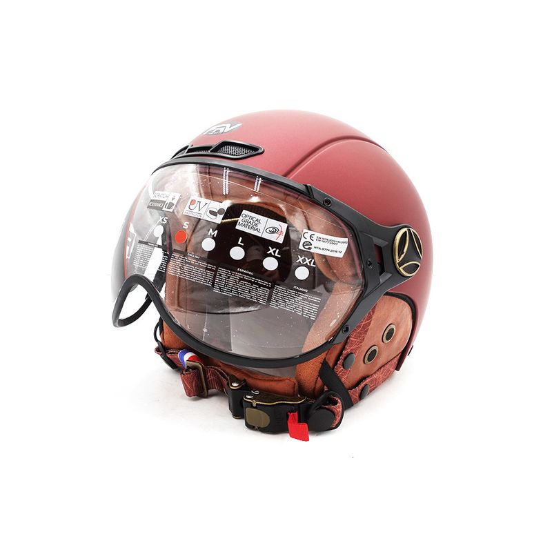 Casque JET FRV bordeaux mat (taille XS à XXL) (XS)