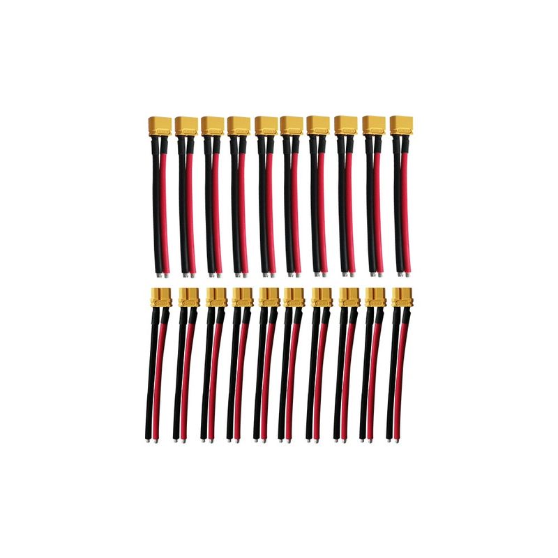 Pack Prises Xt60 Avec câbles 10Males+10Femelles