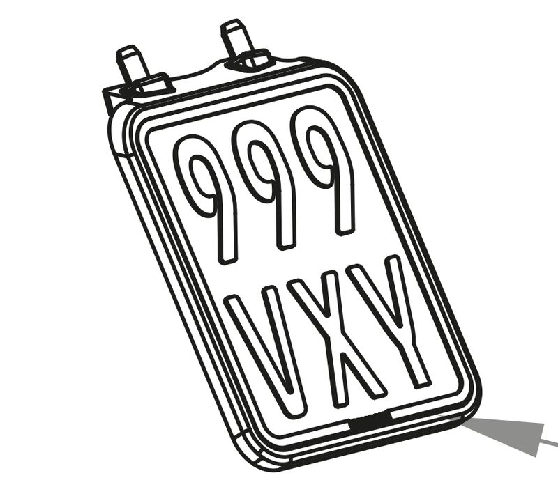 Support plaque immatriculation Pure 3