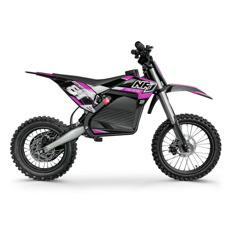 Dirt bike électrique XTRM 81 NRJ 1600W 48V roues 14/12 Rose