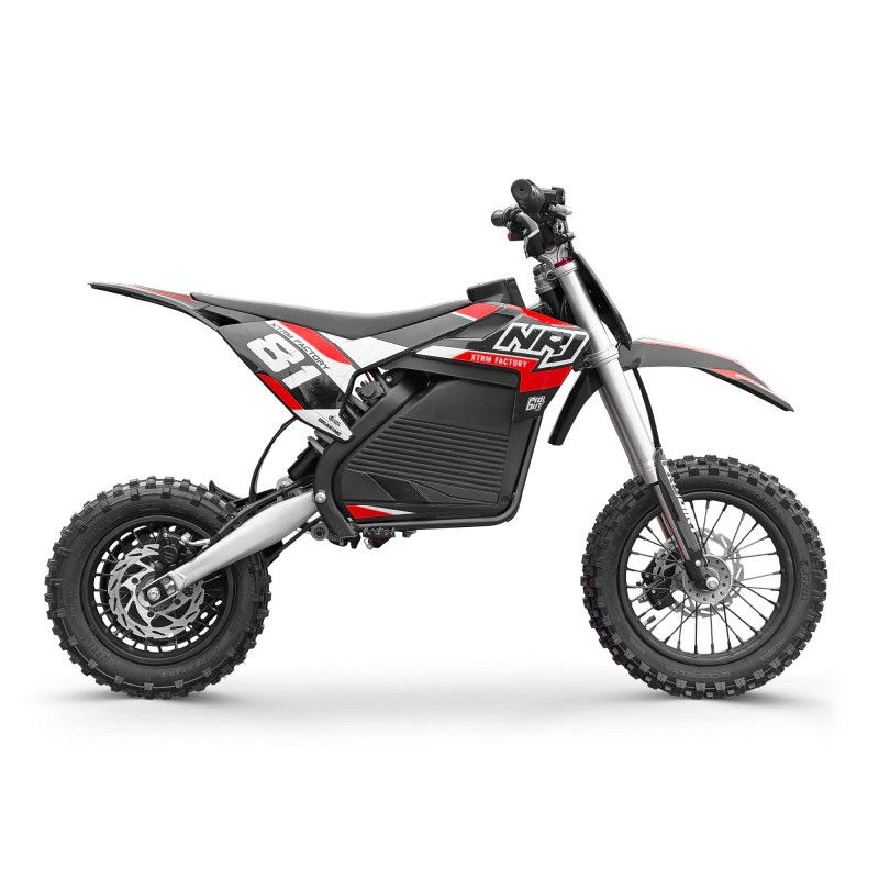 Dirt bike électrique enfant XTRM 81 NRJ 1000W 36V roues 12/10 Rouge
