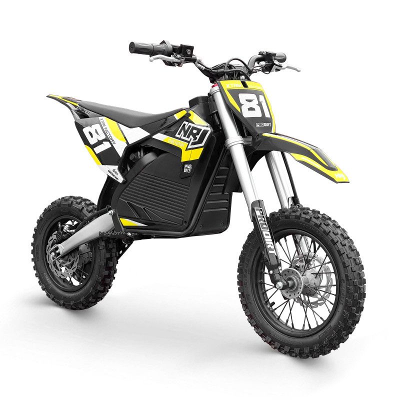 Dirt bike électrique enfant XTRM 81 NRJ 1000W 36V roues 12/10 Jaune